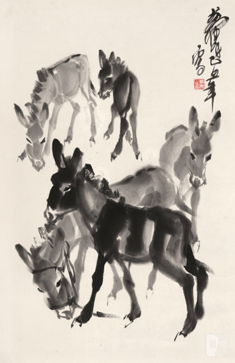 黄 胄 1925-1997 牧驴图